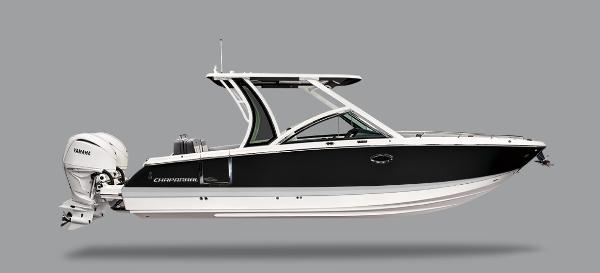 Chaparral 310 OSX 2025 Chaparral 310 OSX boat with sleek design and dual outboard engines.
