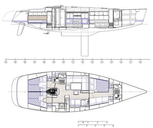 2007 Nautor's Swan 461 DB Layout