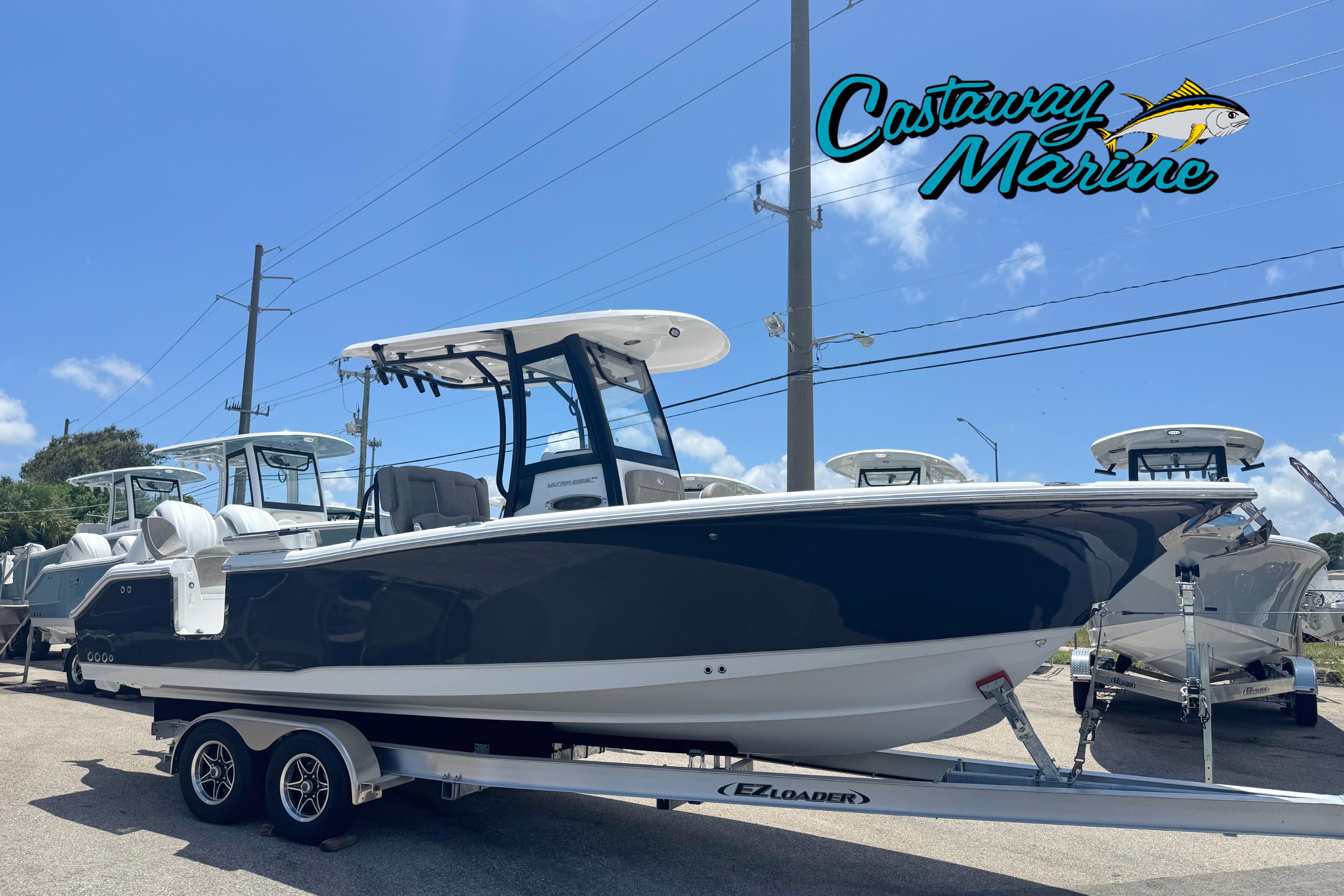 Sea Hunt Ultra 265 SE 2026 Sea Hunt Ultra 265 SE boat on trailer at Castaway Marine dealership.