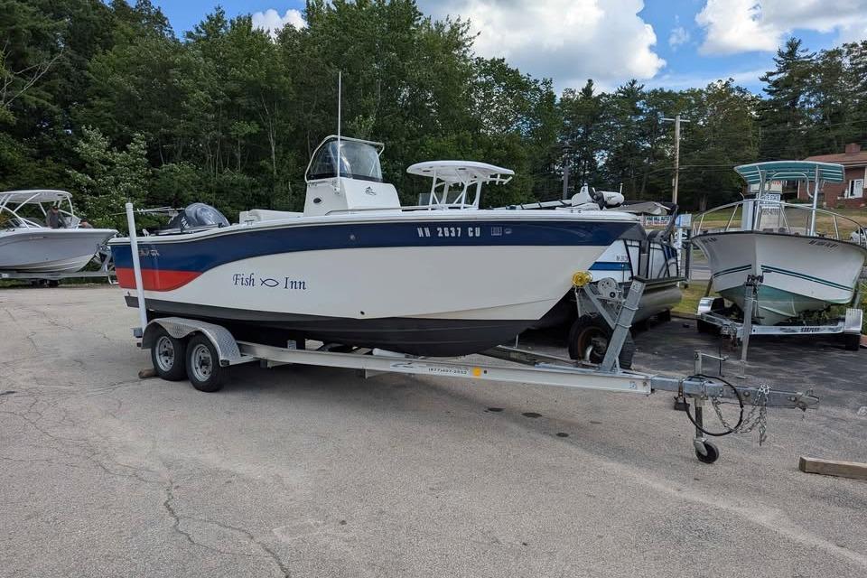 Sea Fox 206 CC PRO Series 2011 Sea Fox 206 CC PRO Series boat on trailer, parked outdoors.