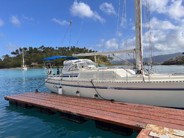 Sceptre 41 Sceptre 41 sailboat docked in a serene marina, 1985 model.