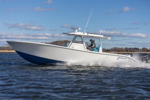 Yellowfin 39 Offshore 2018 Yellowfin 39 Offshore boat cruising on open water under a clear sky.