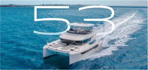 Leopard Catamaran Leopard 53 PowerCat 2025 Leopard Catamaran 53 PowerCat cruising on clear blue ocean waters.