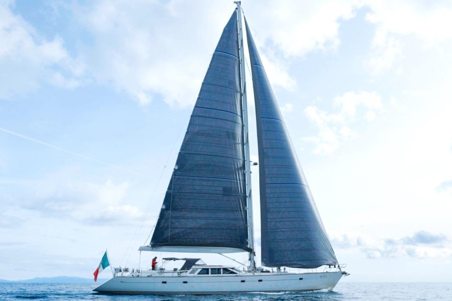 Baltic 73 Pilothouse Sailing yacht Baltic 73 Pilothouse 1999 with dark sails on open sea.