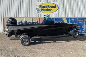 G3 Angler V17 FS 2026 G3 Angler V17 FS boat on trailer at BlackBeard Marine dealership.