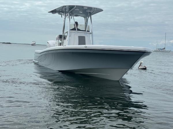 BlackJack 256 Coastal 2025 BlackJack 256 Coastal boat on calm water, overcast sky.