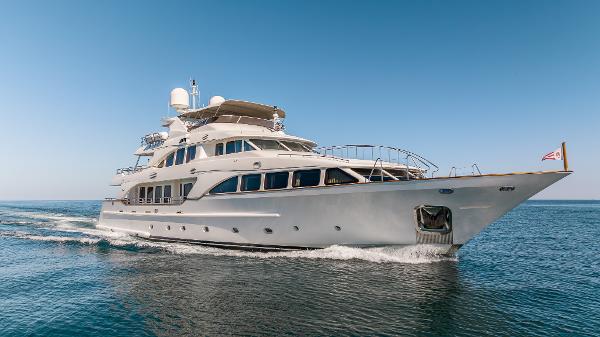 Benetti 120 Luxury 2009 Benetti 120 yacht cruising on open water.