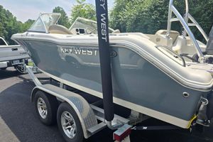 Key West 203 DFS 2022 Key West 203 DFS boat on trailer, parked outdoors.