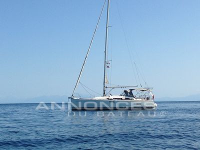 Jeanneau Sun Odyssey 379 2012 Jeanneau Sun Odyssey 379 sailboat on calm blue sea.