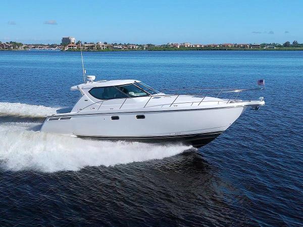Tiara Yachts 4300 Sovran 2008 Tiara Yachts 4300 Sovran cruising on blue water under clear skies.