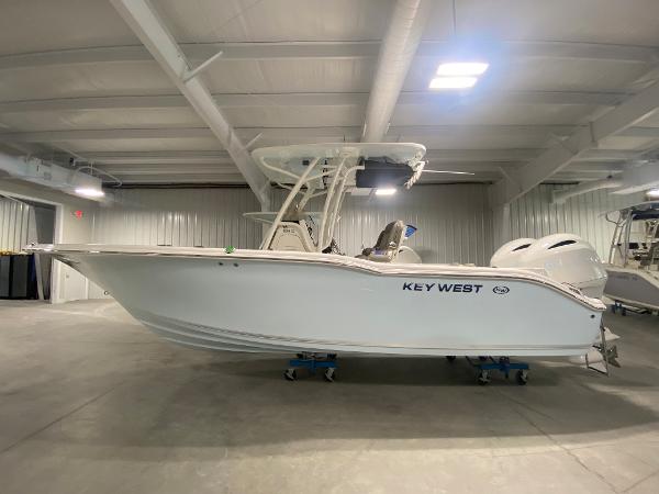 Key West 244 CC 2024 Key West 244 CC boat in indoor storage facility.