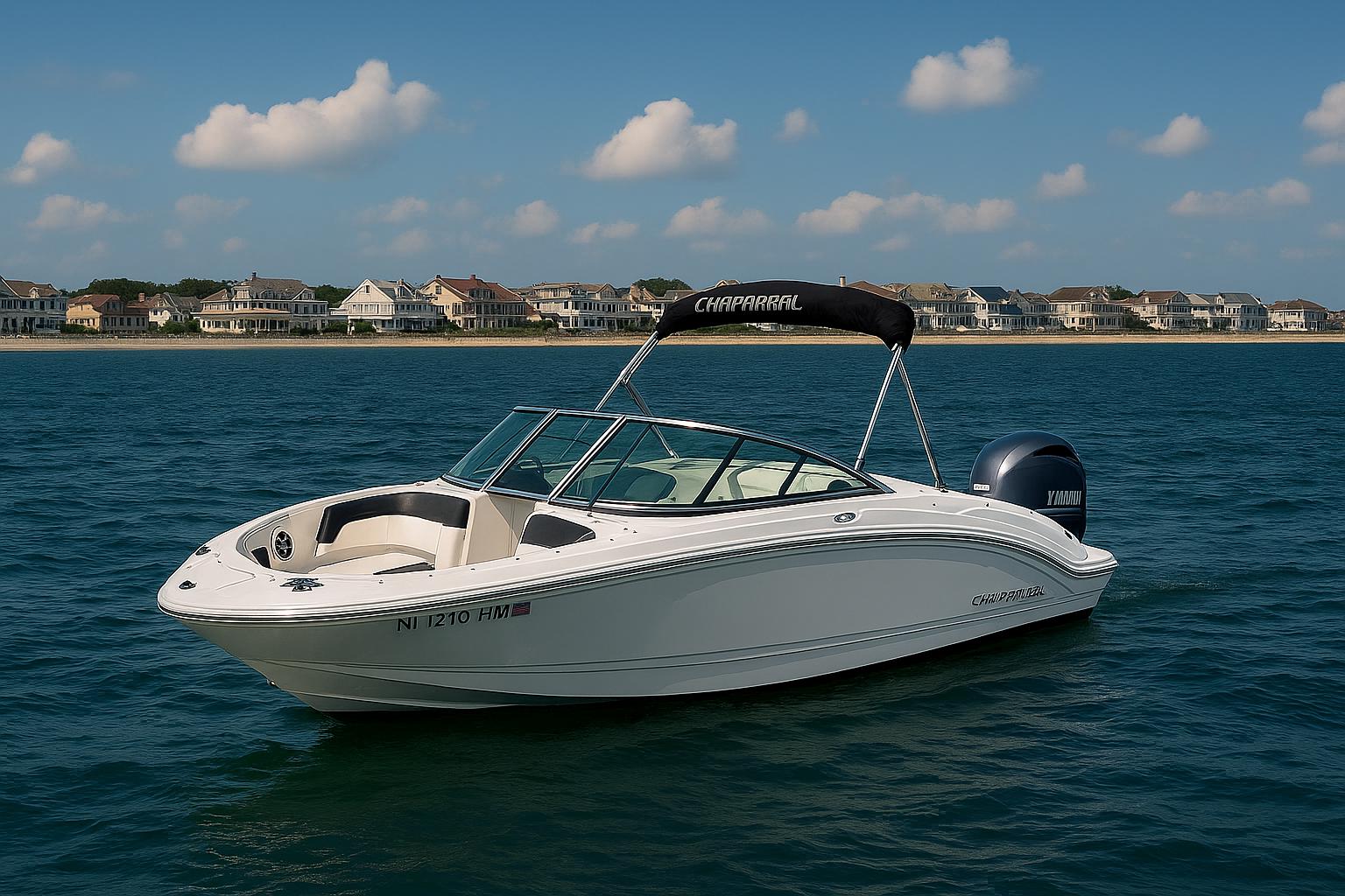 Chaparral 21 H2O Sport OB 2018 Chaparral 21 H2O Sport OB boat on water, coastal homes in background.