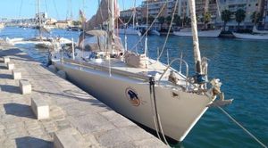 Cape Codder Withbread 57 Sailboat docked in a marina, Cape Codder Coder Withbread 57, 1985 model.