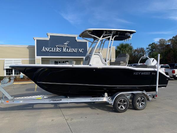 Key West 219 FS 2024 Key West 219 FS boat on trailer at Anglers Marine NC dealership.