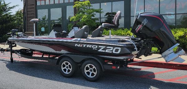 Nitro Z20 XL Pro 2025 Nitro Z20 XL Pro boat on trailer, parked outdoors.