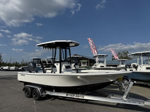 Tidewater 2210 Carolina Bay 2026 Tidewater 2210 Carolina Bay boat on trailer under clear sky.