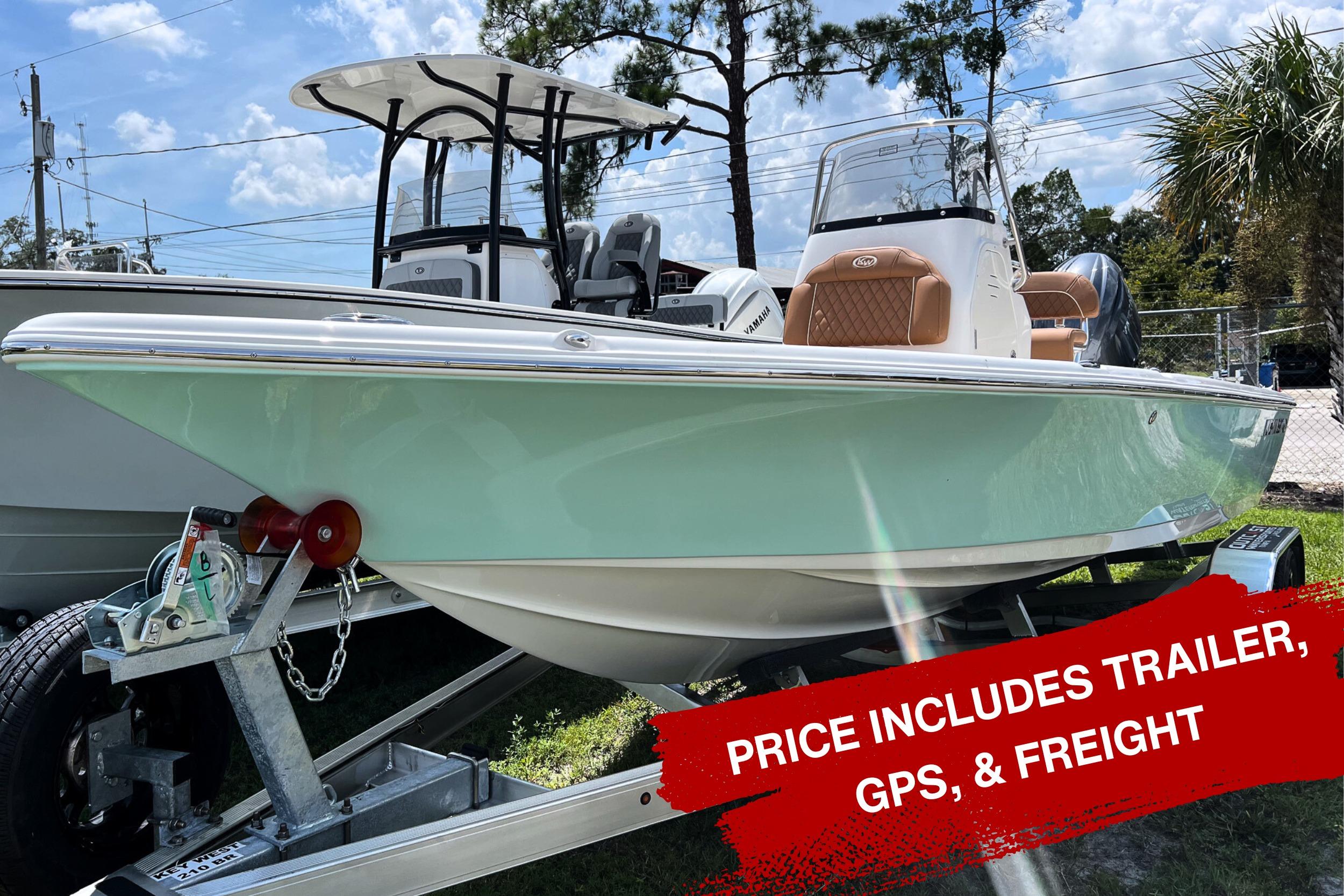 Key West 210 Bay Reef 2026 Key West 210 Bay Reef boat on trailer, includes GPS and freight.