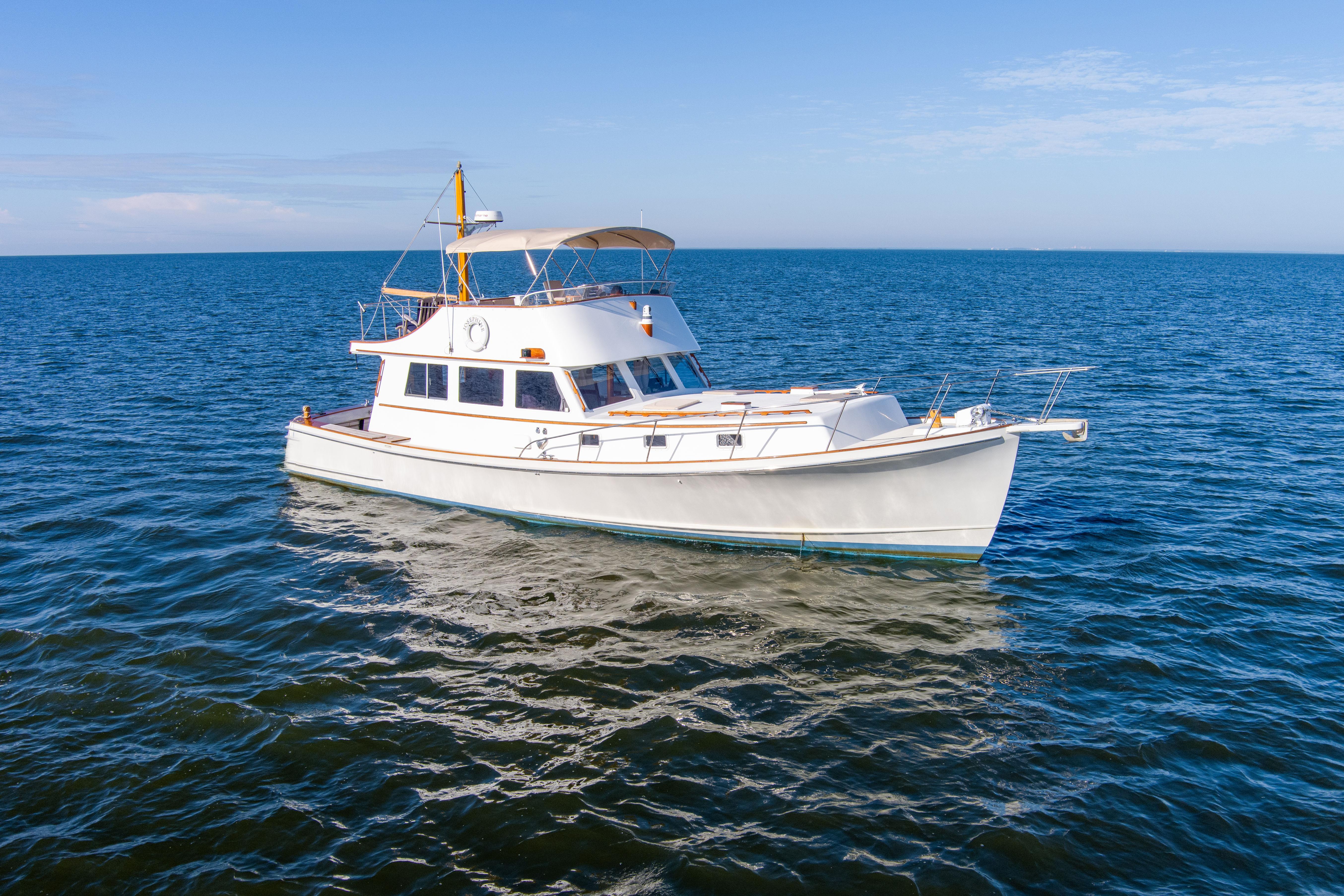 Jarvis Newman Newman 46 Down Easter 1982 Jarvis Newman Newman 46 Down Easter yacht on open sea under clear sky.