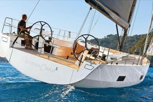 Solaris Solaris 50 Sailing yacht Solaris 50, 2015 model, cruising on blue waters with a person at the helm.