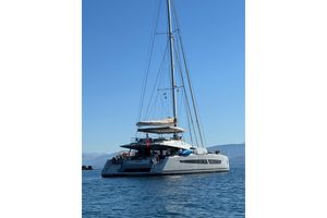 Fountaine Pajot Alegria 67 Catamaran 2020 Fountaine Pajot Catamaran Alegria 67 sailing on calm blue waters.