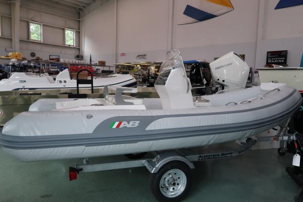 AB Inflatables Oceanus 14 VST 2024 AB Inflatables Oceanus 14 VST boat on display in a showroom.