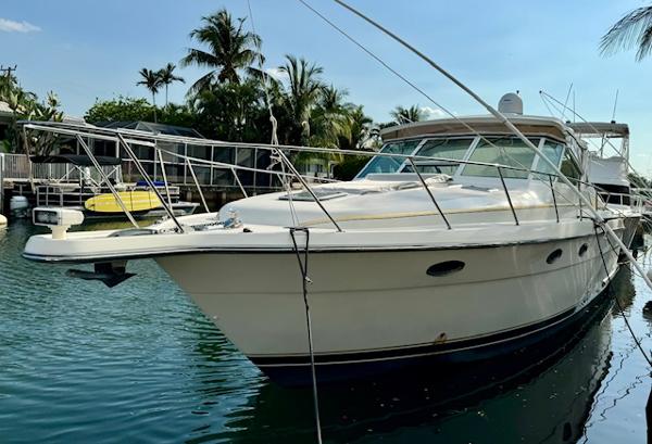 Tiara Yachts 3500 Express 1996 Tiara Yachts 3500 Express docked in a tropical marina.