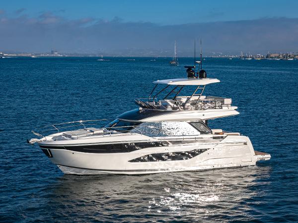 Prestige F4.9 Luxury Prestige F4.9 yacht cruising on open water, 2025 model.