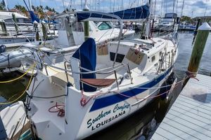 Hake / Seaward 32 RK Sailboat docked at marina, 2011 Hake Seaward 32 RK, named "Southern Comfort," Louisiana.