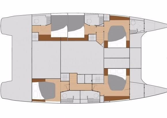 Manufacturer Provided Image: Fountaine Pajot SABA 50 Cabin Layout Plan