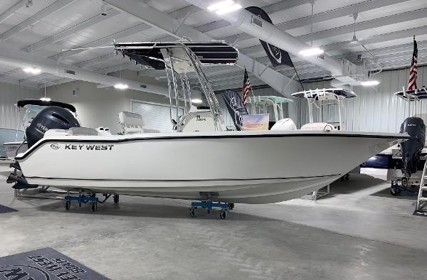 Key West 203 FS 2024 Key West 203 FS boat displayed in a showroom.