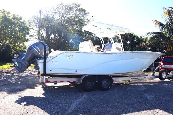 Sea Fox 288 Commander 2017 Sea Fox 288 Commander boat on trailer, parked outdoors.