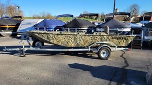 Smoker Craft Sportsman 1660 tiller. Mossy Oak Camo (In stock!) 2025 Smoker Craft Sportsman 1660 Tiller in Mossy Oak Camo on trailer.