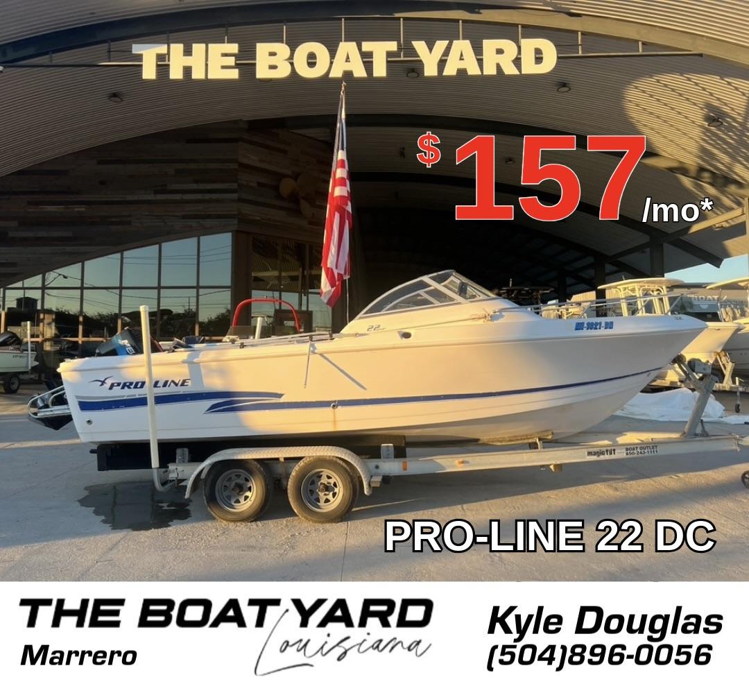 Pro-Line 22DC 2002 Pro-Line 22DC boat on trailer at The Boat Yard, $157/month offer.