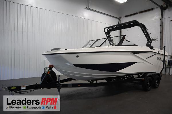 Heyday H22 2024 Heyday H22 boat on trailer in indoor showroom.
