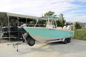 Sea Chaser 24 HFC 2022 Sea Chaser 24 HFC boat on trailer, parked outdoors.