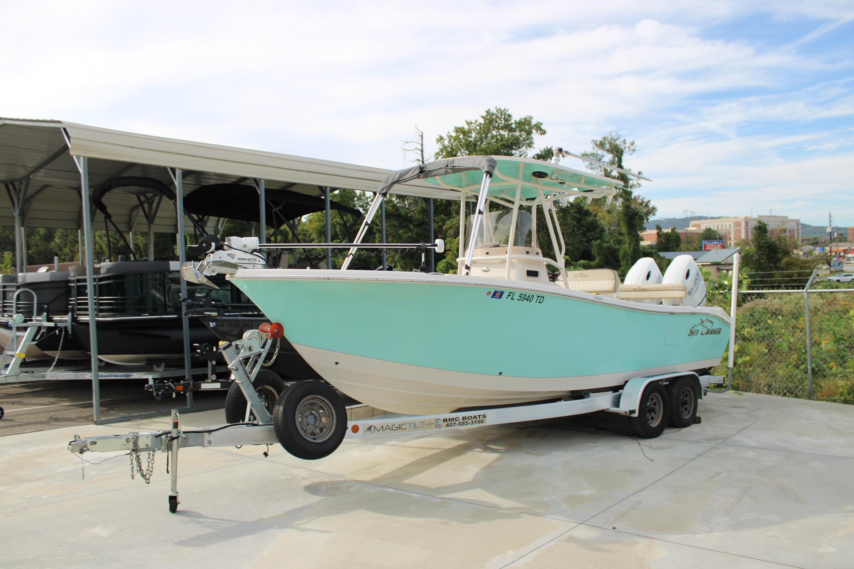 Sea Chaser 24 HFC 2022 Sea Chaser 24 HFC boat on trailer, parked outdoors.