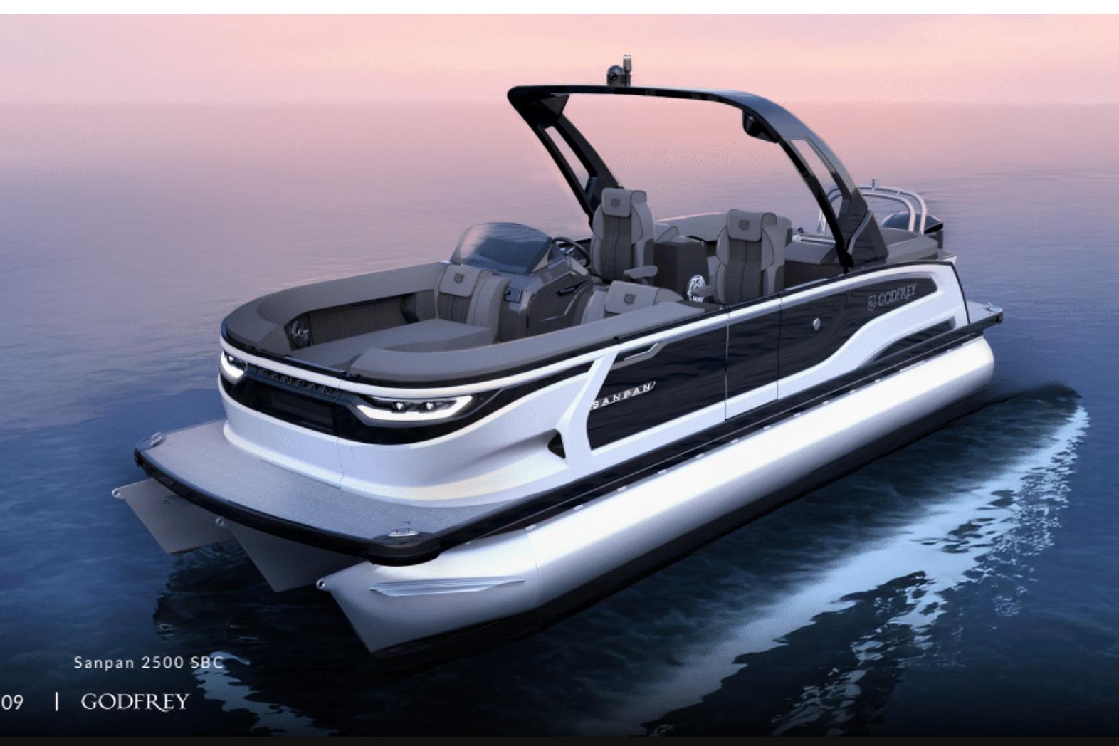 2026 Godfrey Sanpan 27' Twin Flip Lounge Windshield Tritoon - 2700 SFLW TWIN JPO
