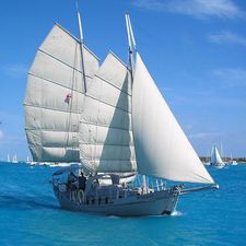 Colvin Gazelle Custom Sailing yacht "Whisper," Colvin Gazelle Custom 1974, navigating clear blue waters.