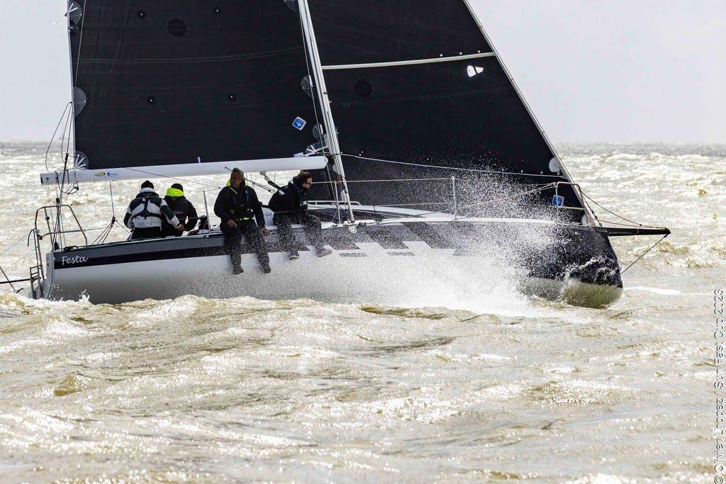 Jeanneau Sun Fast 3300 Jeanneau Sun Fast 3300 sailing in choppy waters, 2019 model.