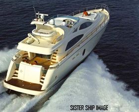 Aicon 64 Fly Luxurious 2008 Aicon 64 Fly yacht cruising on open water.