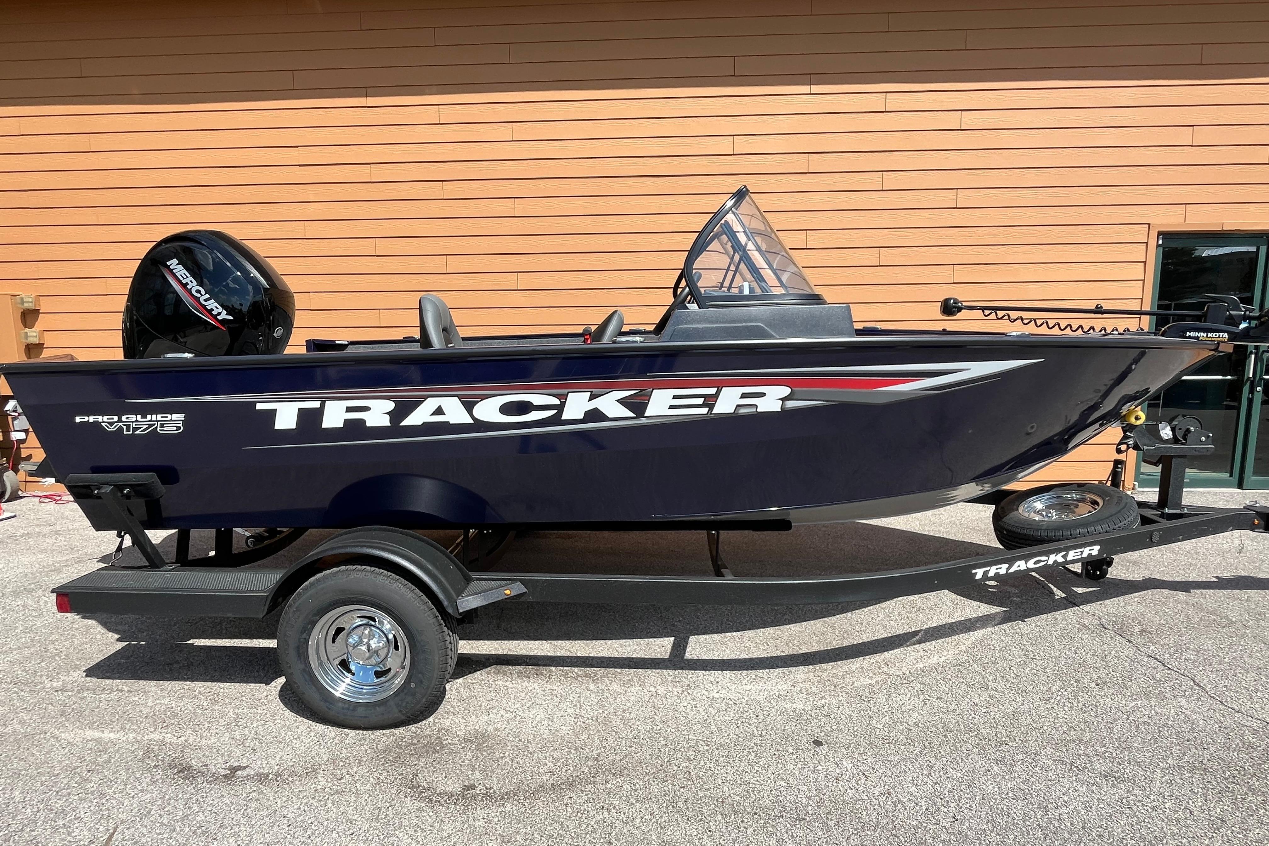Tracker Pro Guide V-175 WT 2026 Tracker Pro Guide V-175 WT boat on trailer, parked outdoors.
