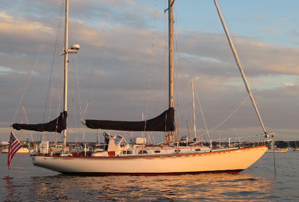 Hinckley Bermuda 40 Starboard Profile at Sunset