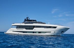 Astondoa 100 Century Astondoa 100 Century 2017 yacht on open sea under clear blue sky.