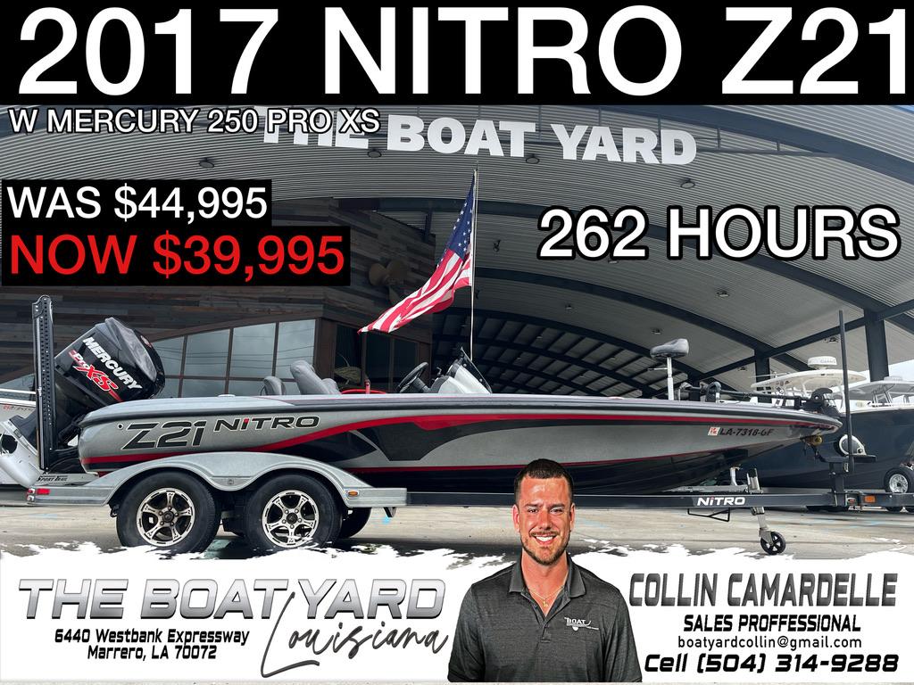 Nitro Z21 2017 Nitro Z21 boat for sale, $39,995, 262 hours, at The Boat Yard Louisiana.