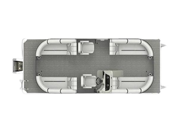 Crest Classic LX 200 SLC CPT 2023 Crest Classic LX 200 SLC CPT pontoon boat, top view layout.