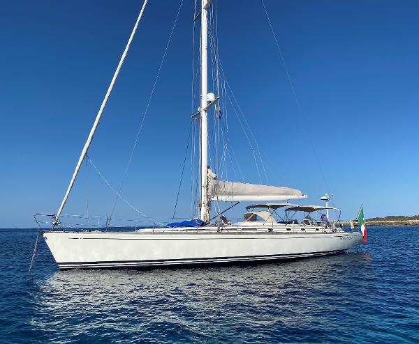 Nautor Swan 62FD Sailing yacht Nautor Swan 62FD, 2005 model, on calm blue waters.