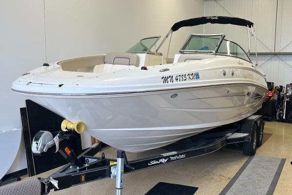 Sea Ray 240 Sundeck 2011 Sea Ray 240 Sundeck boat on trailer in indoor storage.