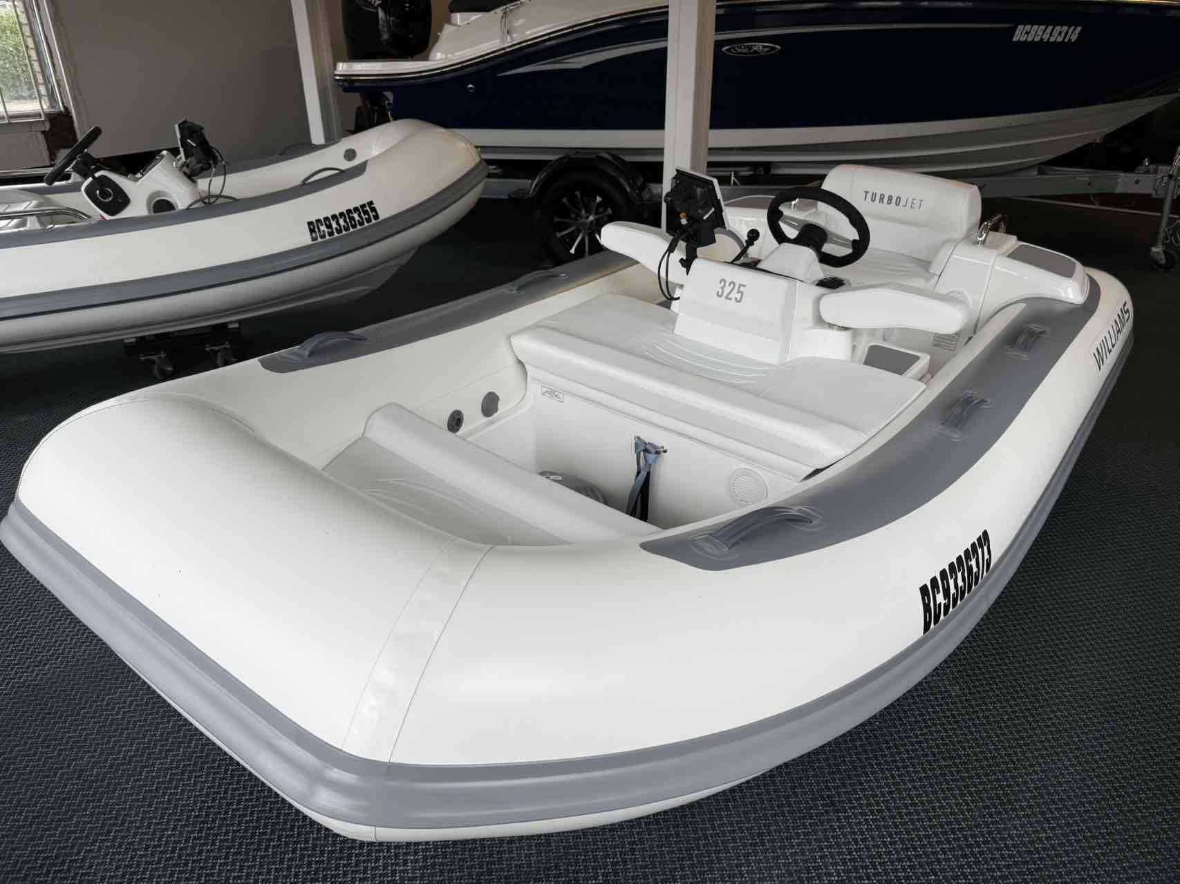 Williams Jet Tenders Turbojet 325 2024 Williams Jet Tenders Turbojet 325 inflatable boat in showroom.