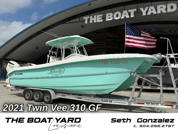 Twin Vee 310 GF 2021 Twin Vee 310 GF boat on trailer at The Boat Yard, Louisiana.