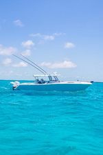 Front Runner 43 Catamaran Front Runner 43 Catamaran 2026 on clear turquoise water under blue sky.